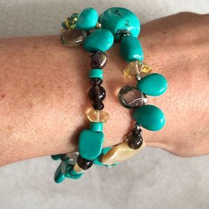 Gemstone Bracelets Turquoise Mother Pearl